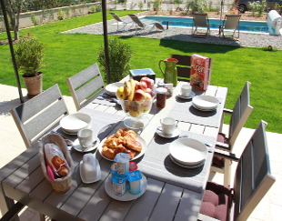 Breakfast  on the terrace.