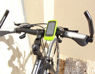 View of the Garmin GPS used in our bicycle tours.