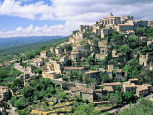 View of Gordes, the nearby hilltop village.
