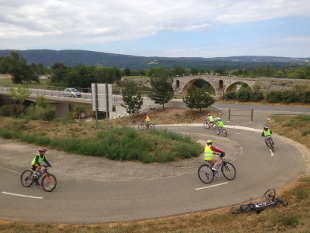 Provence bike tour, France - View of the bike track at Pont Julien.